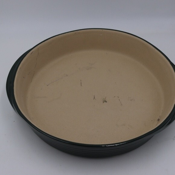 Pampered Chef New Traditions Green 11" Deep Dish Stoneware Baker 1393 - Picture 2 of 13